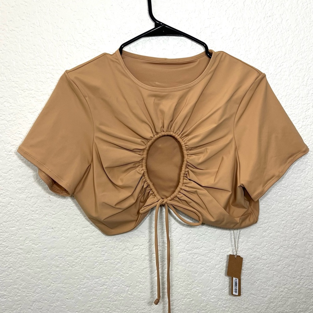 Skims Recycled Swim Ruched T-Shirt Tan Size
3X